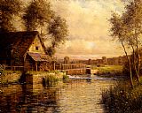 Louis Aston Knight Canvas Paintings - Old Mill in Normandy